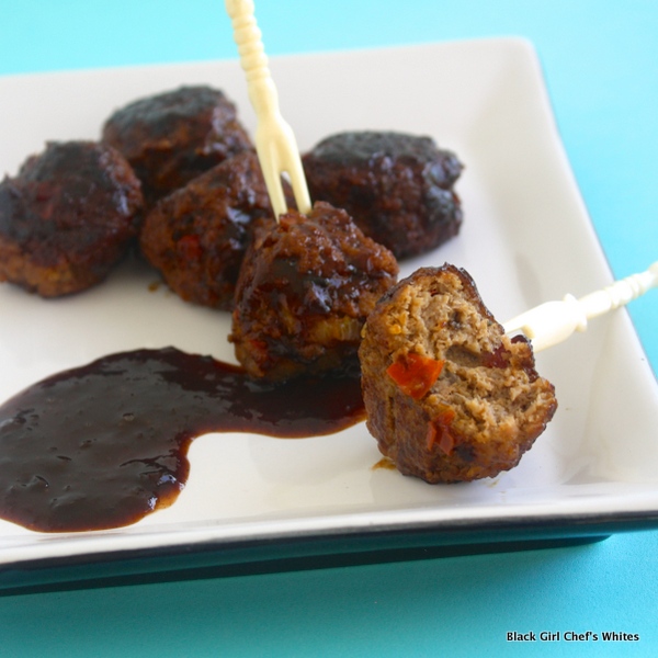 Cherry Chipotle Glazed Turkey Meatballs | Black Girl Chef's Whites