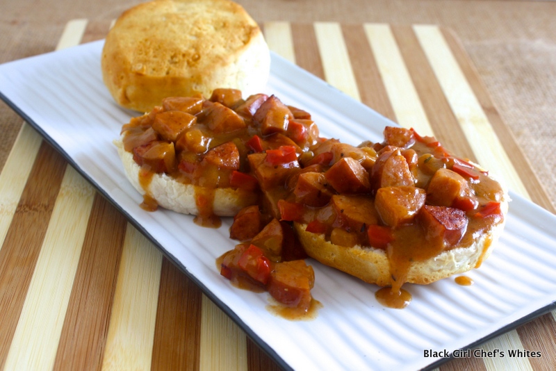 Biscuits with Andouille Sausage Gravy | Black Girl Chef's Whites