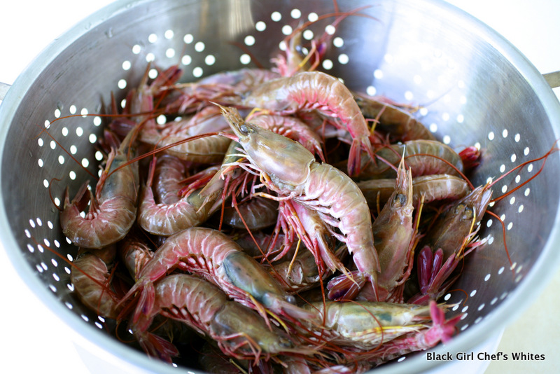 Freshly Caught Ridgeback Shrimp | Black Girl Chef's Whites