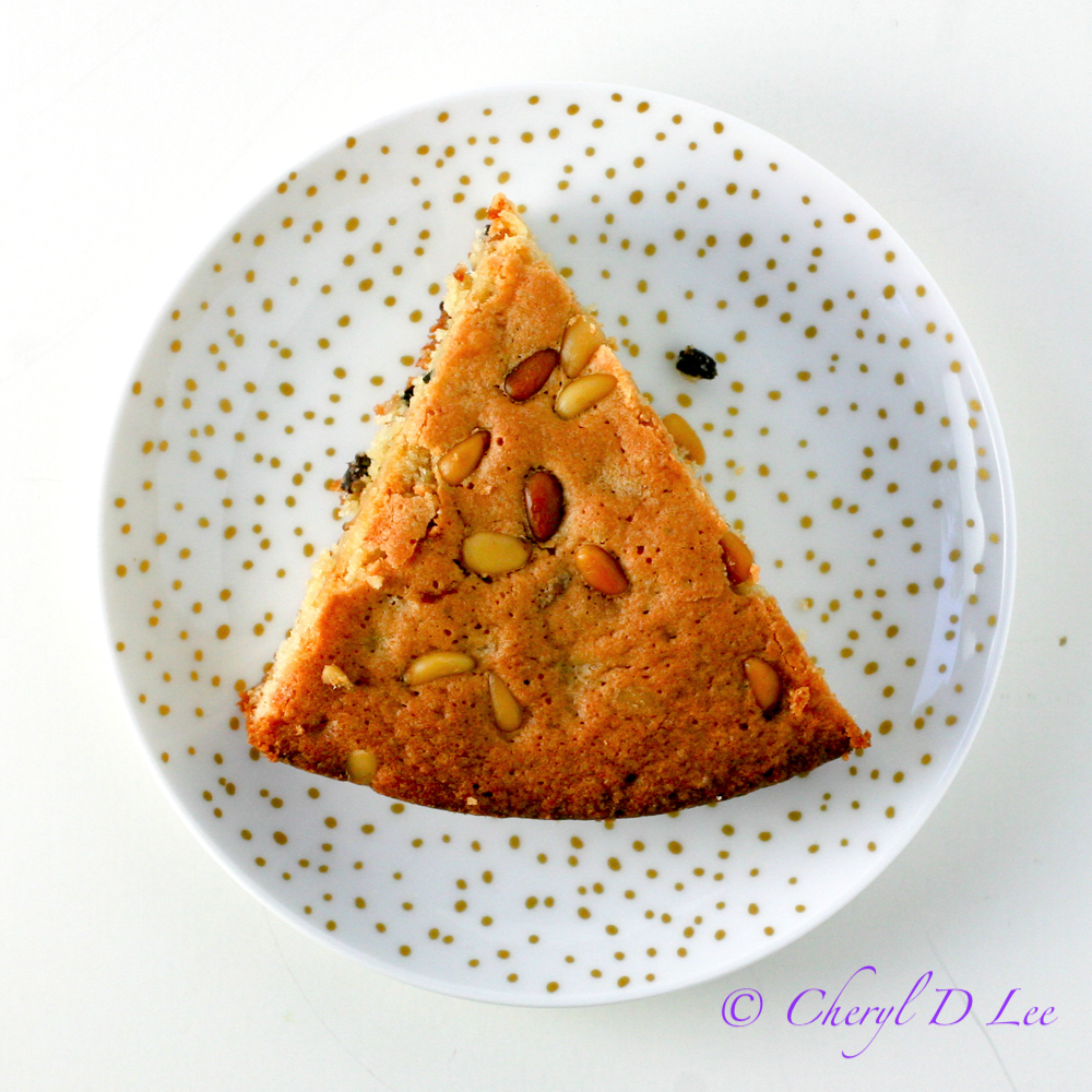 Olive Oil Cake with Pine Nuts and Currants