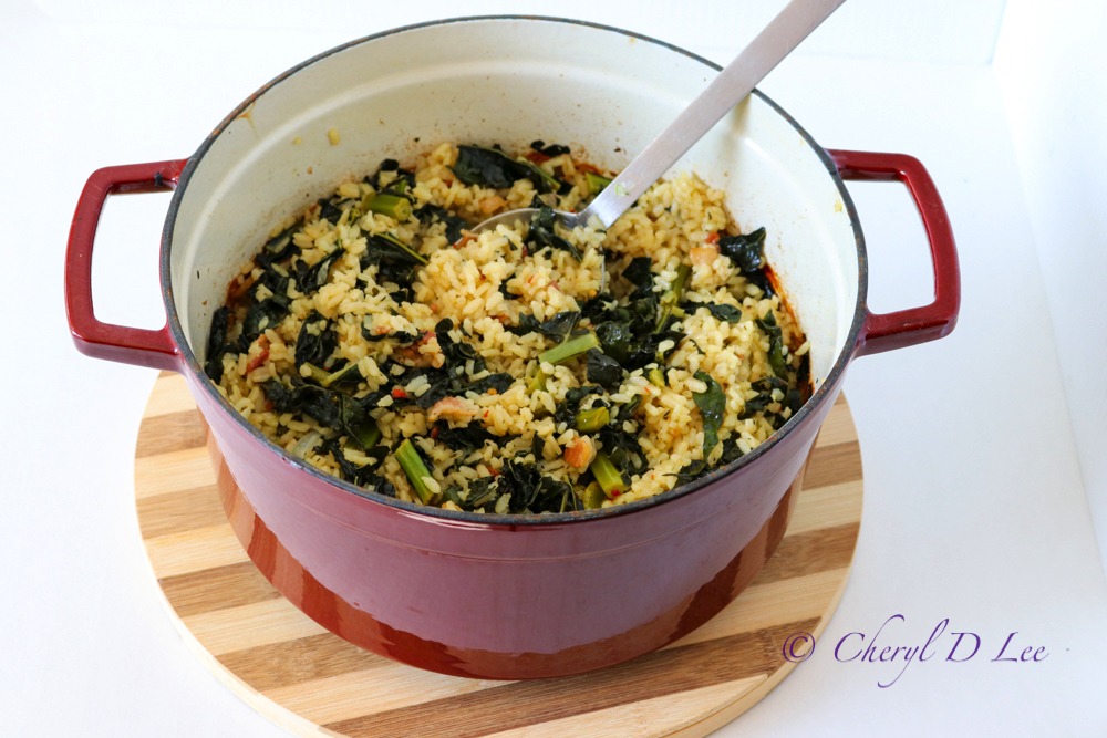 Kale and Bacon Baked Risotto