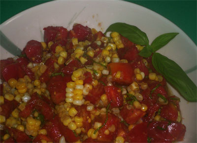 Corn, Tomato and Basil Salad
