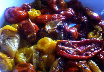 Slow Roasted Tomatoes and Shallots