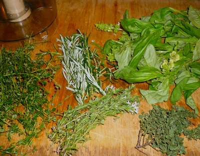 Assorted fresh herbs