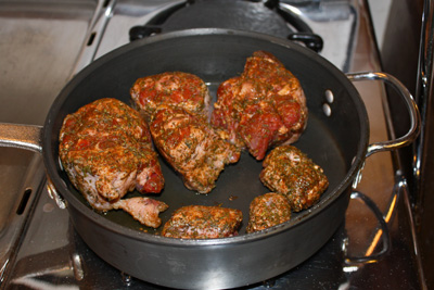 Browning the Oxtails