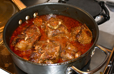 Finished Oxtails in Pan