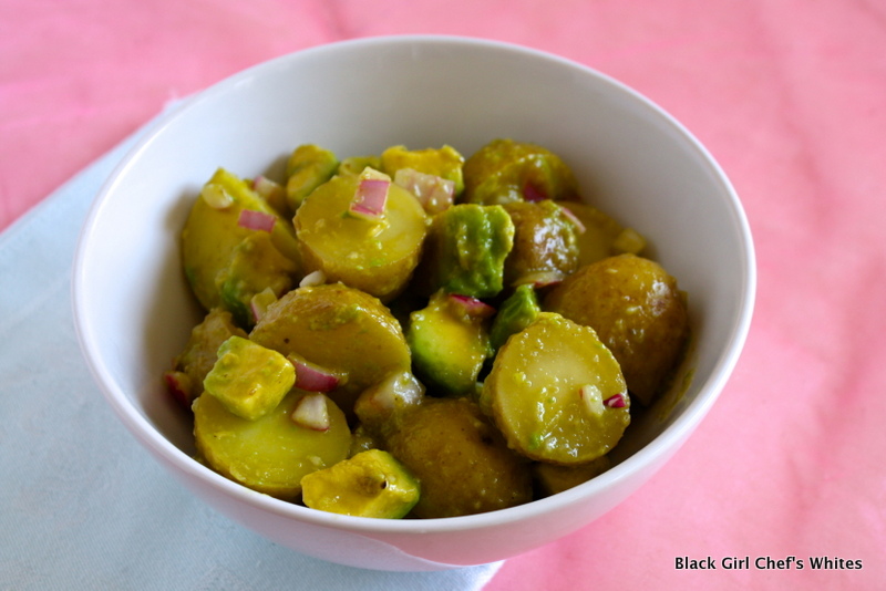 Avocado and Potato Salad with Hatch Chile Vinaigrette | Black Girl Chef's Whites