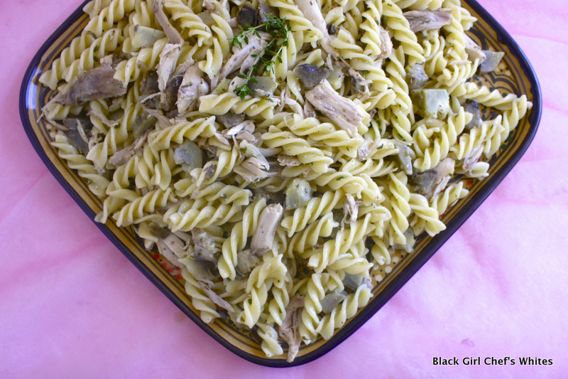 Slow Cooker Chicken and Artichoke Pasta | Black Girl Chef's Whites