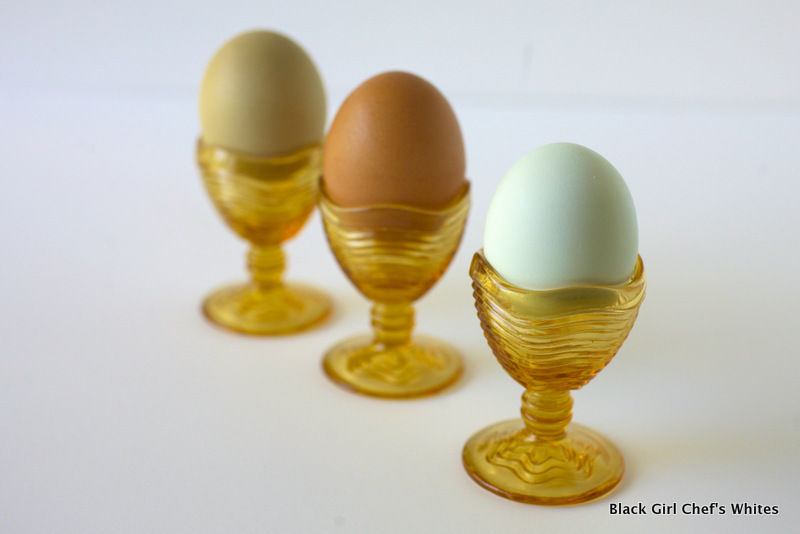 Eggs in Vintage Egg Cups | Black Girl Chef's Whites