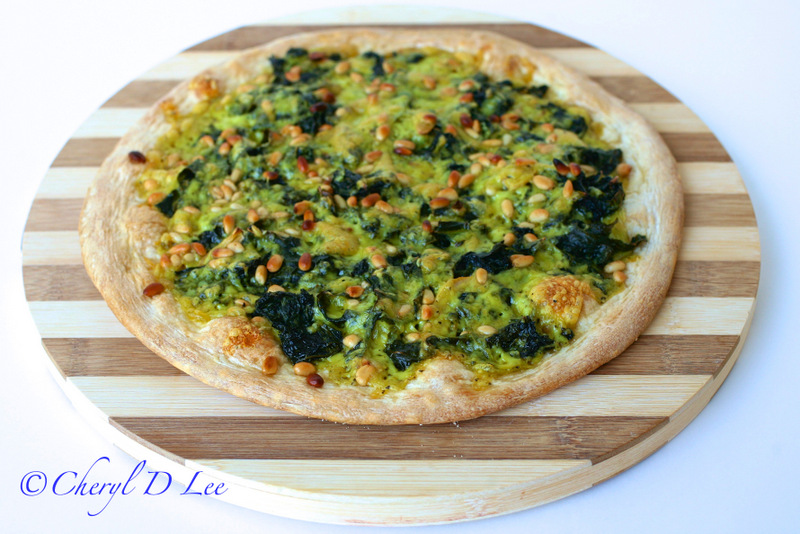 Power Greens Pizza with Pinenuts | Black Girl Chef's Whites