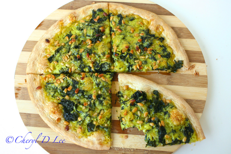 Power Greens Pizza with Pinenuts | Black Girl Chef's Whites