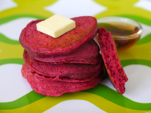 Red Beet Pancakes courtesy of Weelicious